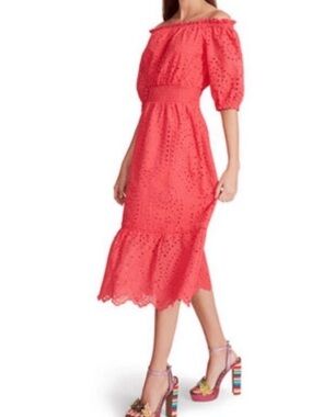betsey johnson pebble crepe midi dress Betsey Johnson | Dresses | Betsy Johnson Pebble Crepe Midi Dress With  Shoulder Ties Inred Size 2